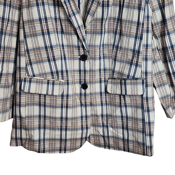 Ava & Viv Cream Plaid Jacker Blazer NWT, 0X - Picture 3 of 7